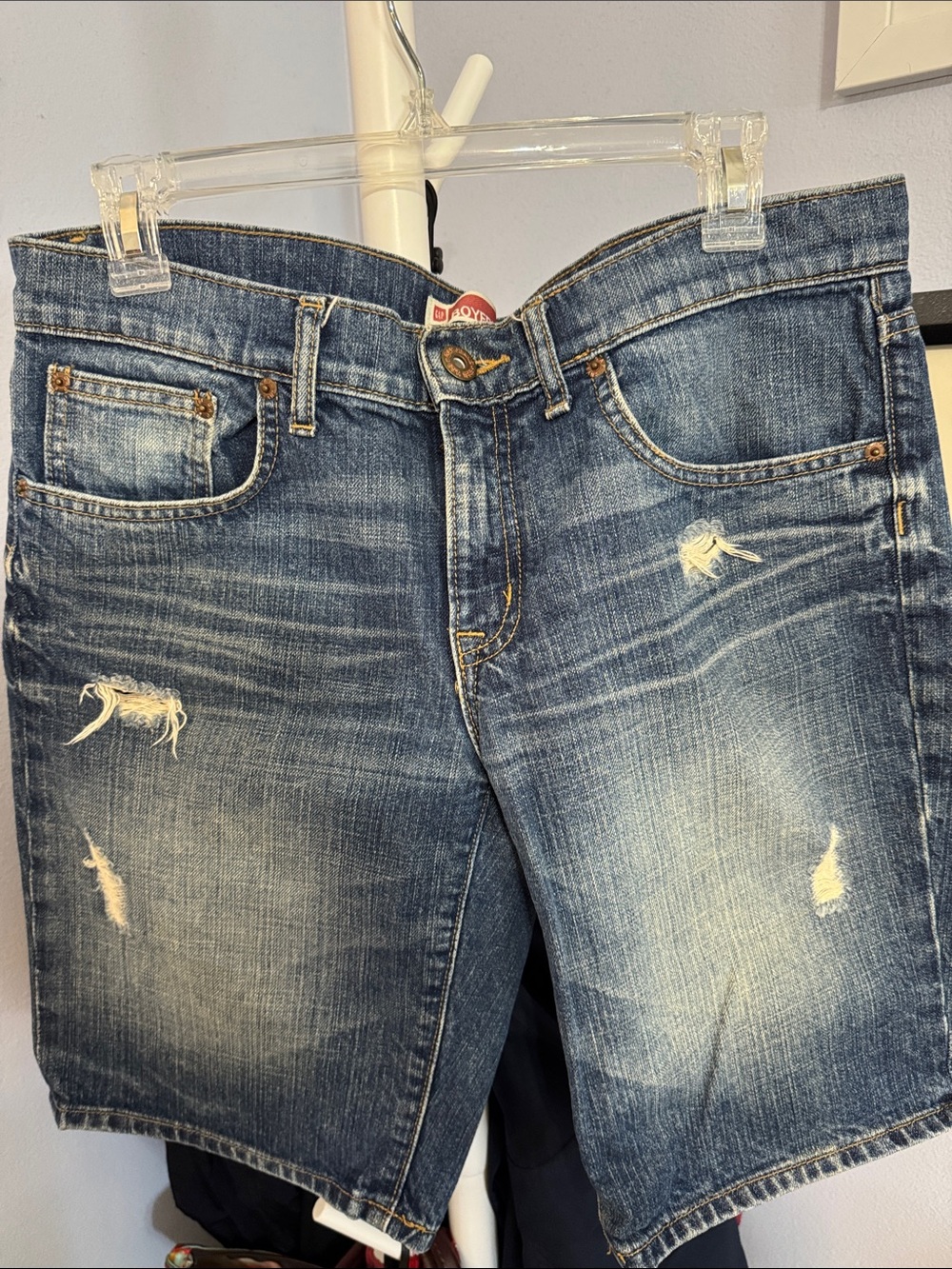 GAP BOYFRIEND JEAN Women’s Distressed Denim Jean Shorts - Blue